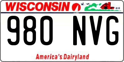 WI license plate 980NVG