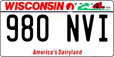 WI license plate 980NVI