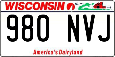 WI license plate 980NVJ
