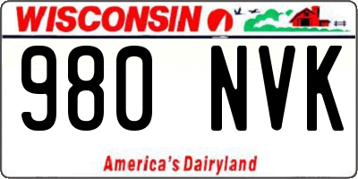 WI license plate 980NVK