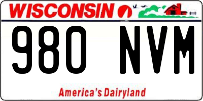 WI license plate 980NVM