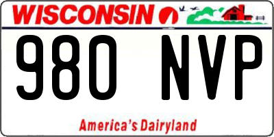 WI license plate 980NVP