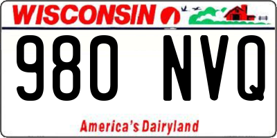 WI license plate 980NVQ