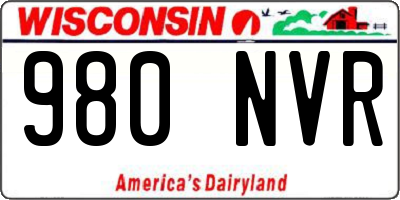 WI license plate 980NVR