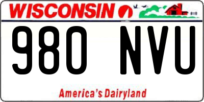 WI license plate 980NVU