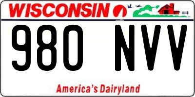 WI license plate 980NVV