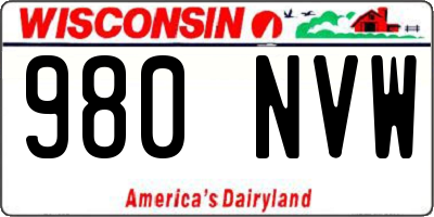 WI license plate 980NVW