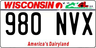 WI license plate 980NVX