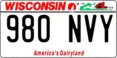 WI license plate 980NVY