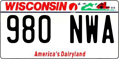WI license plate 980NWA