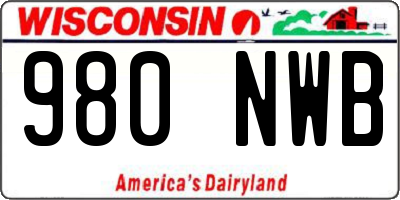 WI license plate 980NWB