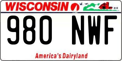 WI license plate 980NWF