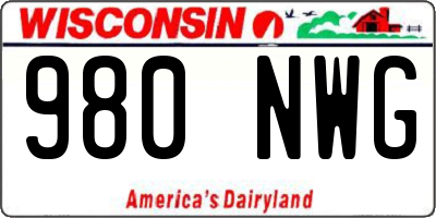 WI license plate 980NWG