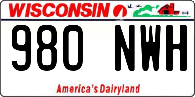 WI license plate 980NWH