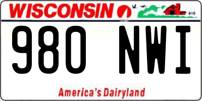 WI license plate 980NWI