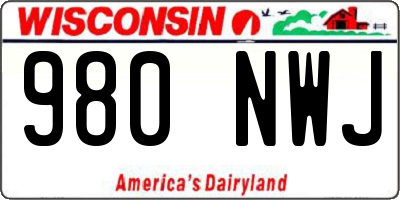 WI license plate 980NWJ