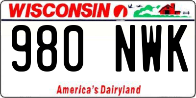 WI license plate 980NWK