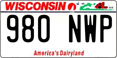 WI license plate 980NWP