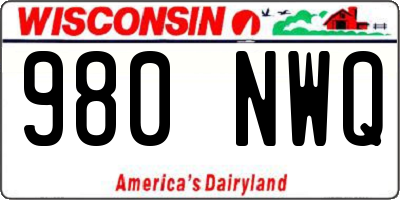 WI license plate 980NWQ