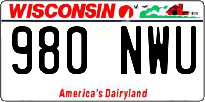 WI license plate 980NWU