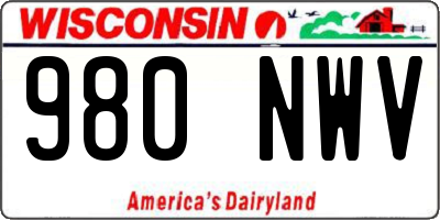 WI license plate 980NWV