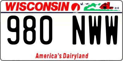 WI license plate 980NWW