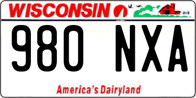 WI license plate 980NXA