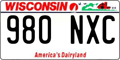 WI license plate 980NXC