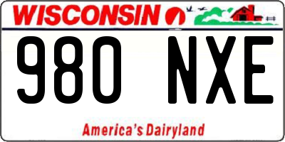 WI license plate 980NXE