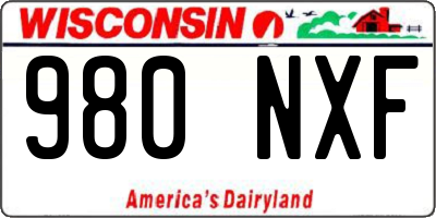 WI license plate 980NXF