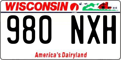 WI license plate 980NXH