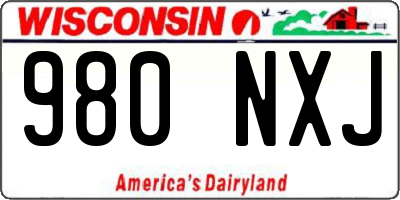 WI license plate 980NXJ