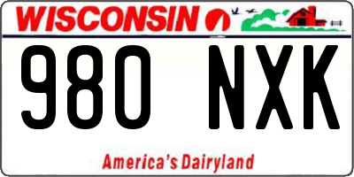 WI license plate 980NXK