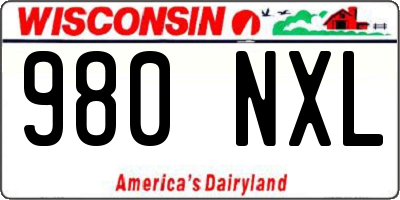 WI license plate 980NXL