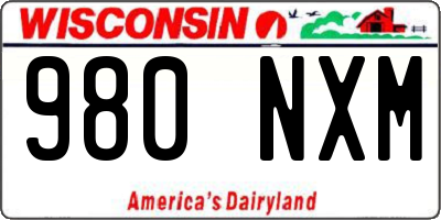 WI license plate 980NXM