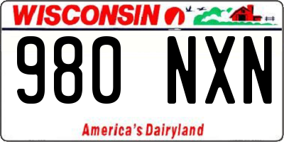 WI license plate 980NXN
