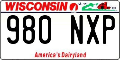 WI license plate 980NXP