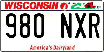 WI license plate 980NXR