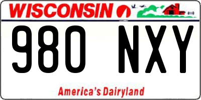 WI license plate 980NXY