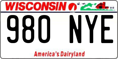 WI license plate 980NYE