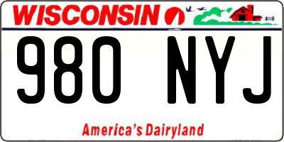 WI license plate 980NYJ