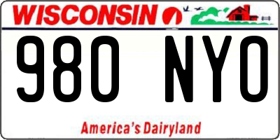 WI license plate 980NYO