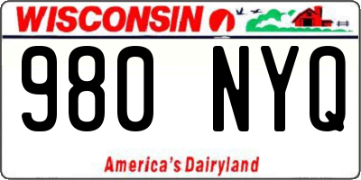 WI license plate 980NYQ