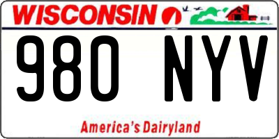 WI license plate 980NYV