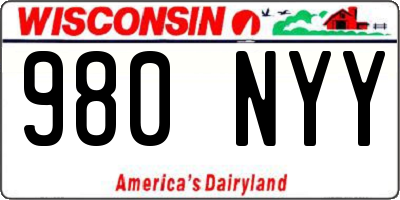 WI license plate 980NYY