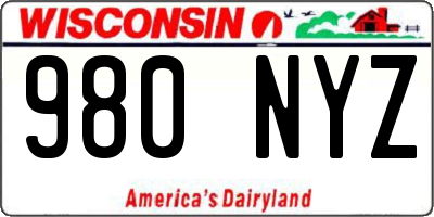 WI license plate 980NYZ