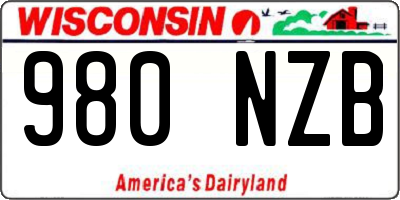 WI license plate 980NZB