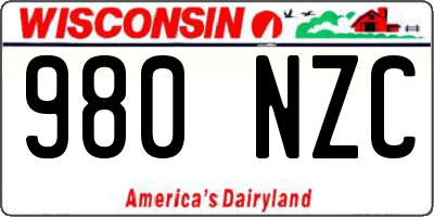 WI license plate 980NZC