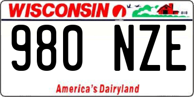 WI license plate 980NZE