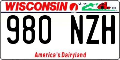 WI license plate 980NZH